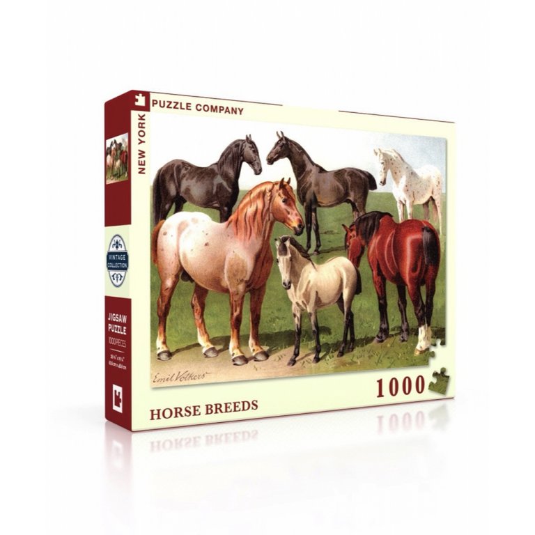 New York Puzzle Company - Puzzel 'Horse Breeds' (1000 stukjes)