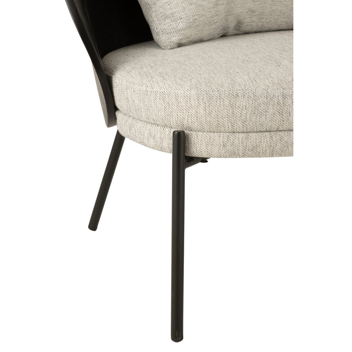 J-Line - Fauteuil lounge Lone Wood/Métal Noir/Gris