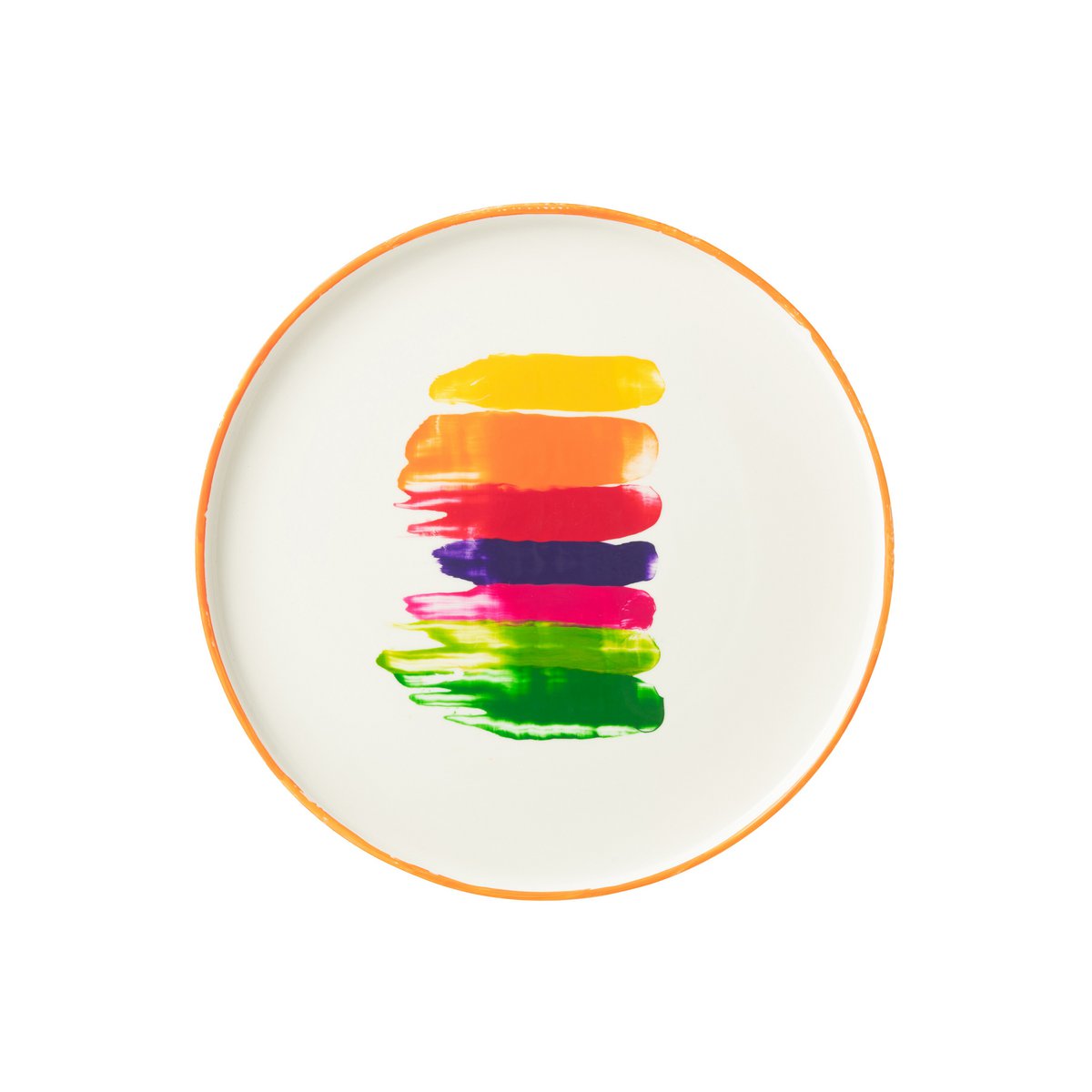 J-Line - Assiette Stripe - Porcelaine - Mix