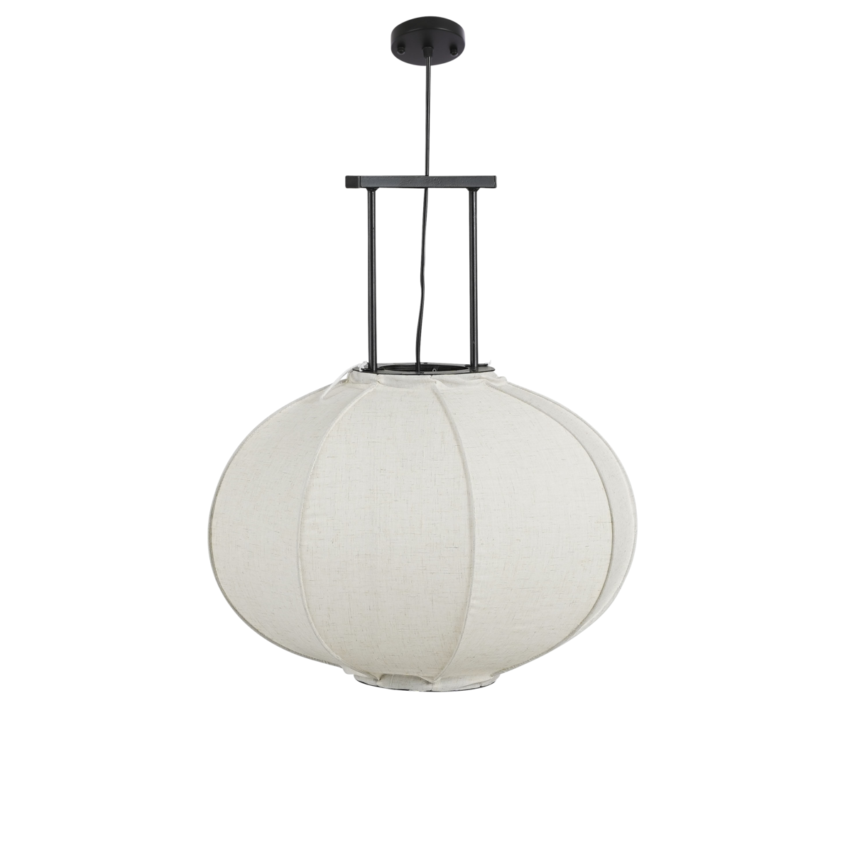 Mica Decorations - Lampe à Suspension Pego - H55 x Ø50 cm - Lin - Blanc Cassé