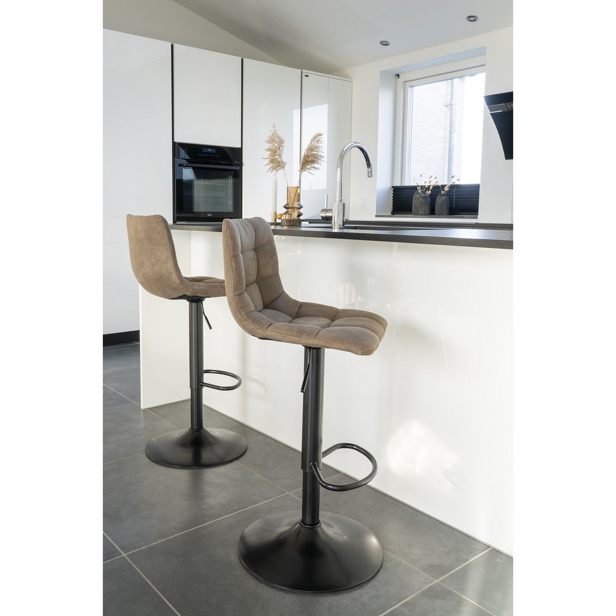 House Nordic - Tabouret de bar Middelfart - lot de 2 - Marron clair