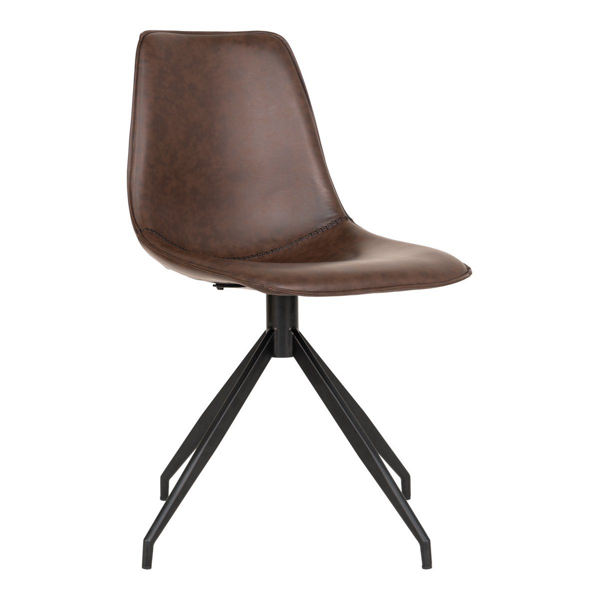 House Nordic - Chaise de salle à manger Monaco avec bouton rotatif - Marron - lot de 2