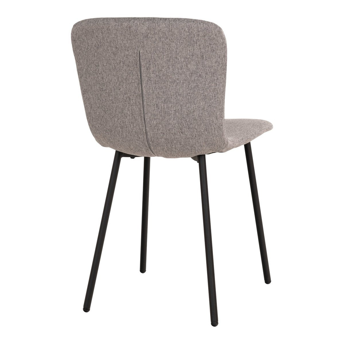 House Nordic - Halden Dining Chair - Eetkamerstoel, lichtgrijs met zwarte poten - set van 2