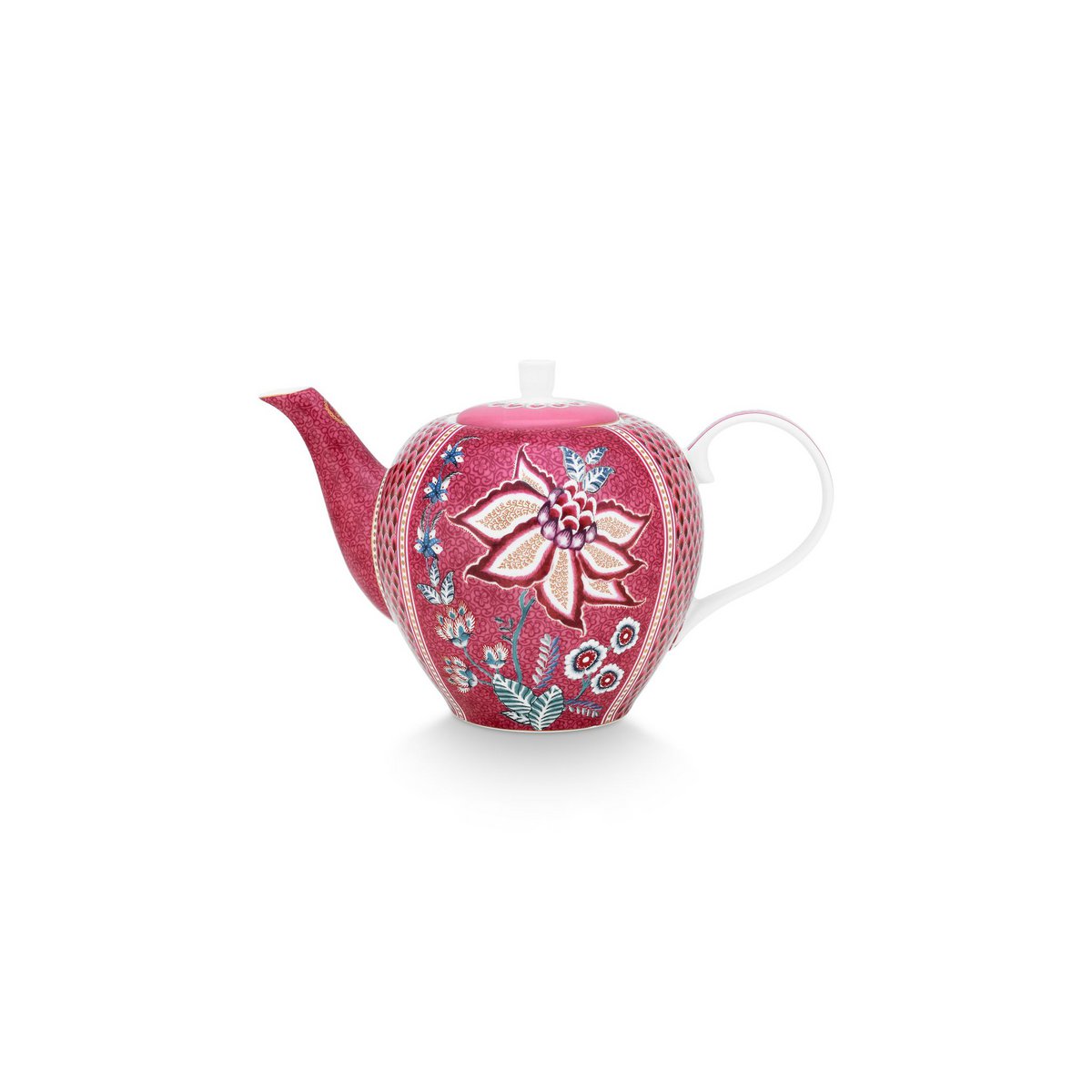 Pip Studio - Tea Pot Large Flower Festival Dark Pink 1.6ltr