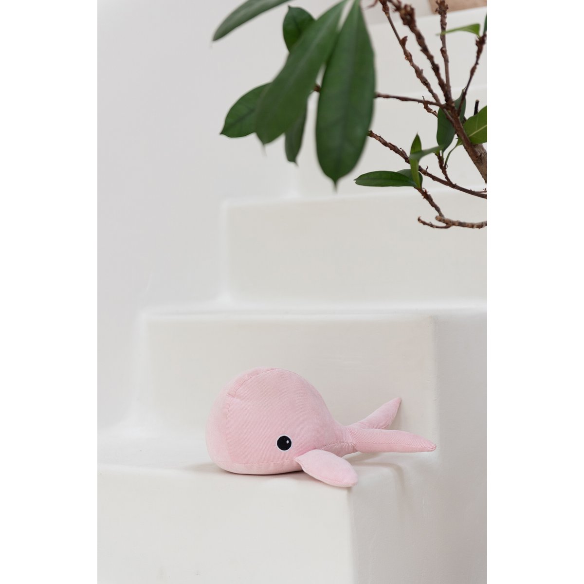 J-Line - Arrêt de porte Baleine Textile Rose