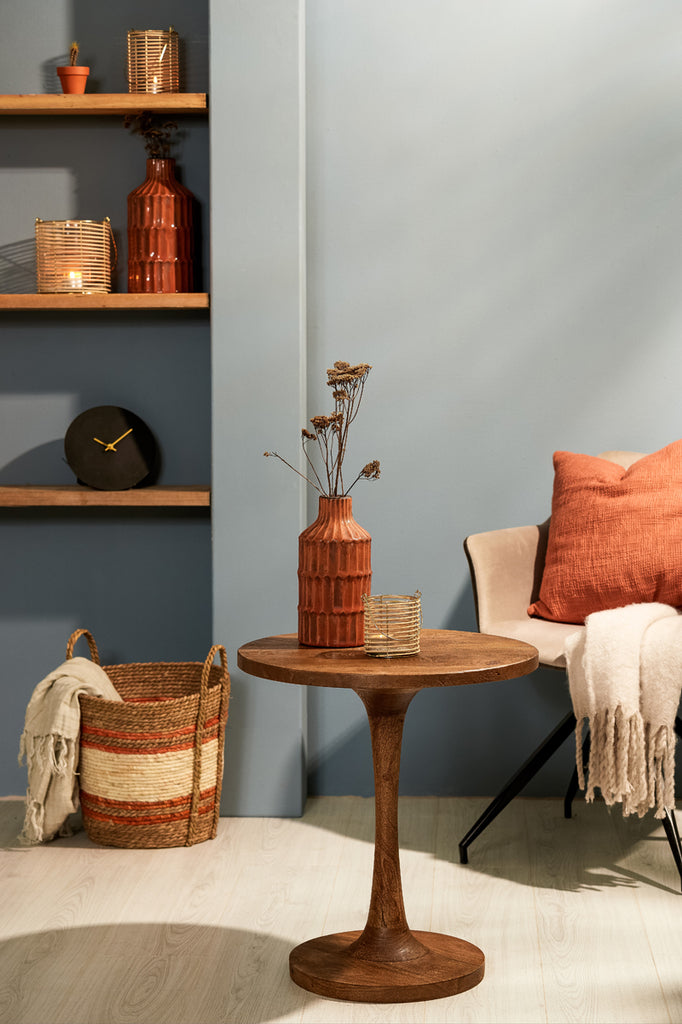 Light &amp; Living - Table d'appoint 'Bicaba' (Taille M, Bois, Marron foncé mat)