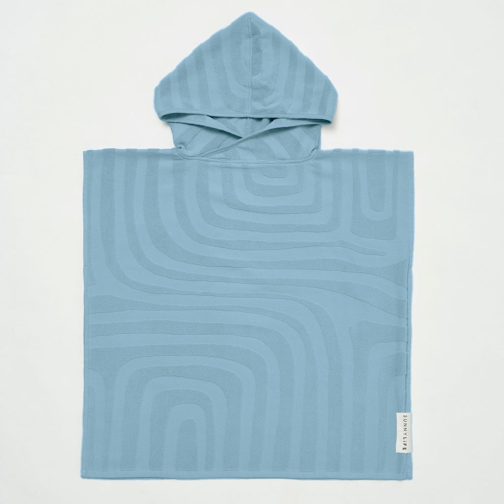 Sunnylife - Handdoek met capuchon 'Terry Beach' (Surf-Blue, 6-9 jaar)