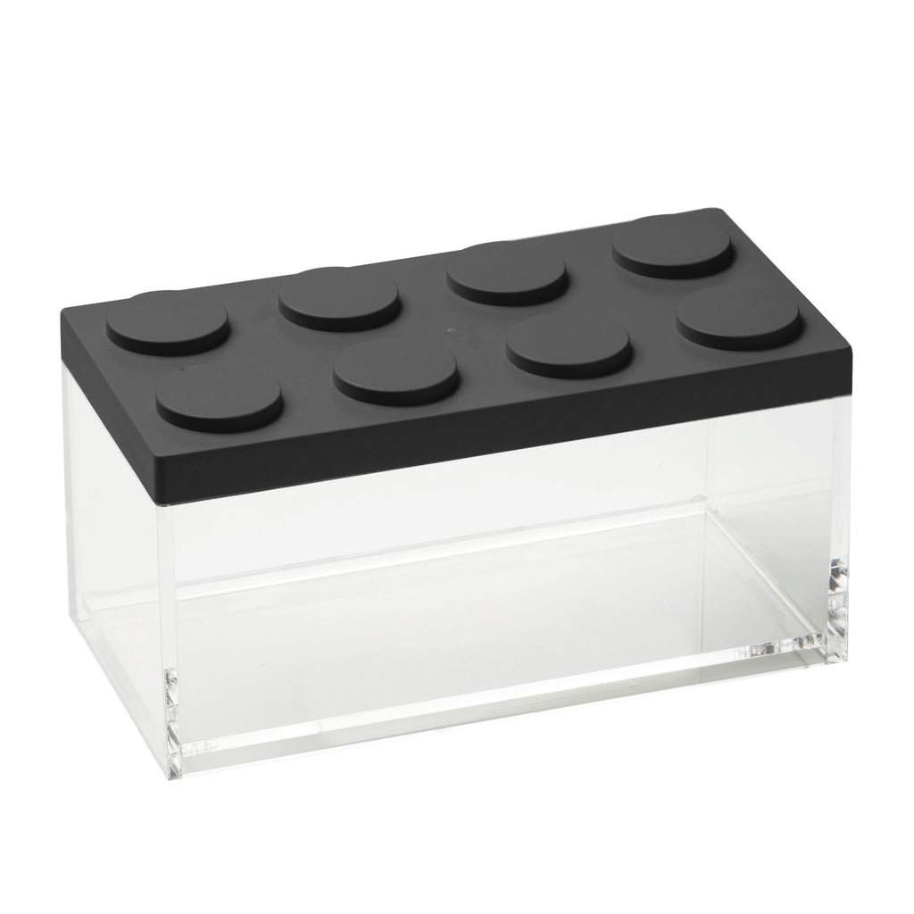 Omada - Opbergbox 'Brickstore' (1.5 liter, Laag, Zwart)