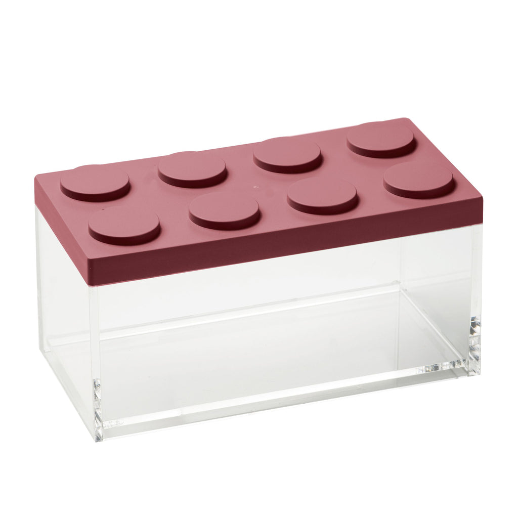 Omada - Opbergbox 'Brickstore' (1.5 liter, Laag, Rood)