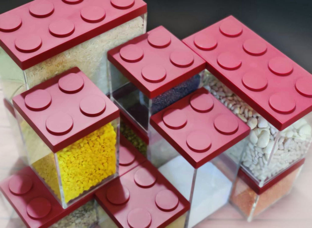 Omada - Opbergboxen 'Brickstore' (Set van 2, Wit)