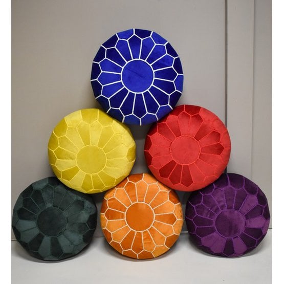 Poufs &amp; Kissen – Samtpouf – gelb – gefüllt geliefert