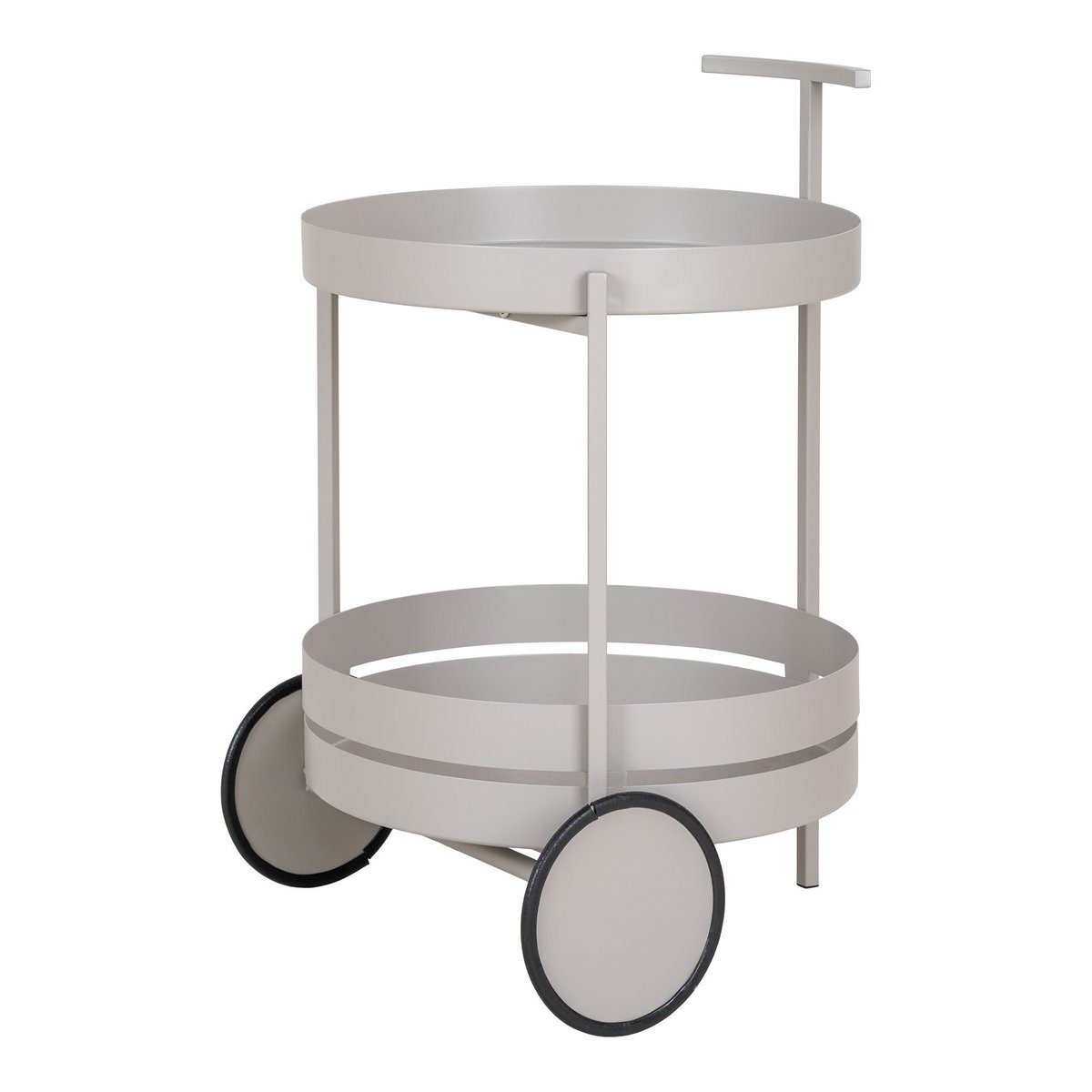 House Nordic - Beja Bar Trolley - Barwagen, Stahl, kühles Grau, 2 Regale, 40x49,5x61 cm