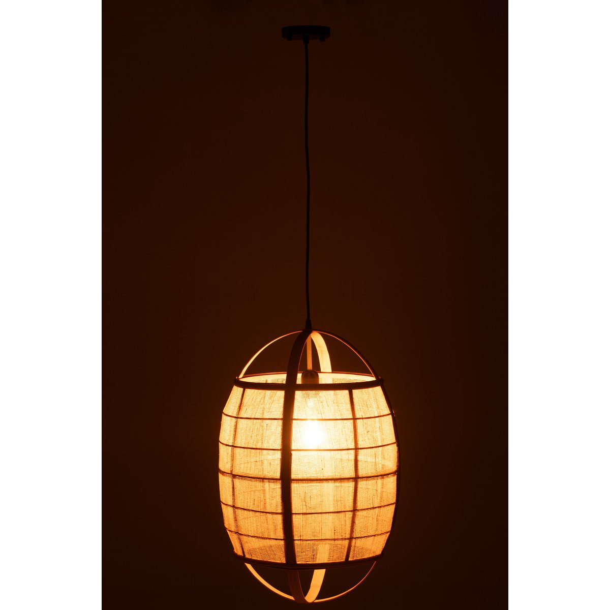 J-Line - Lampe suspendue Ion Lin/Bambou Naturel Small