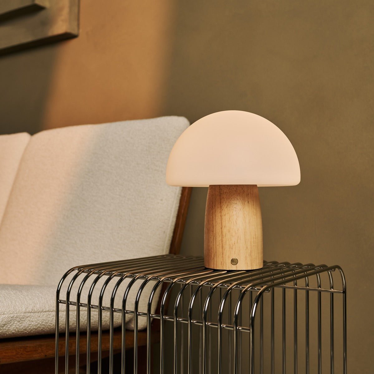 Tavellio-Amsterdam - Mia lichtbruin stijlvolle houten tafellamp met dimmer - hout, functioneel en subtiel