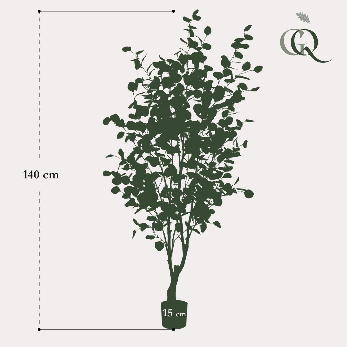 Green BoutiQ - Kunstplant - Eucalyptus - Blauwe Gomboom  - 140 cm