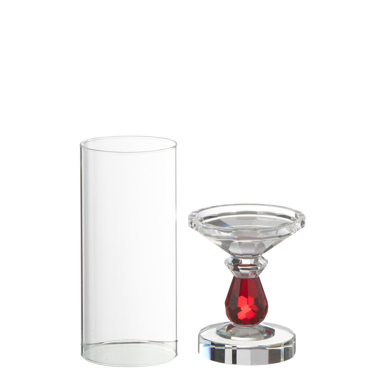 J-Line - Bougeoir Marie Cristal Rouge/Transparent Petit