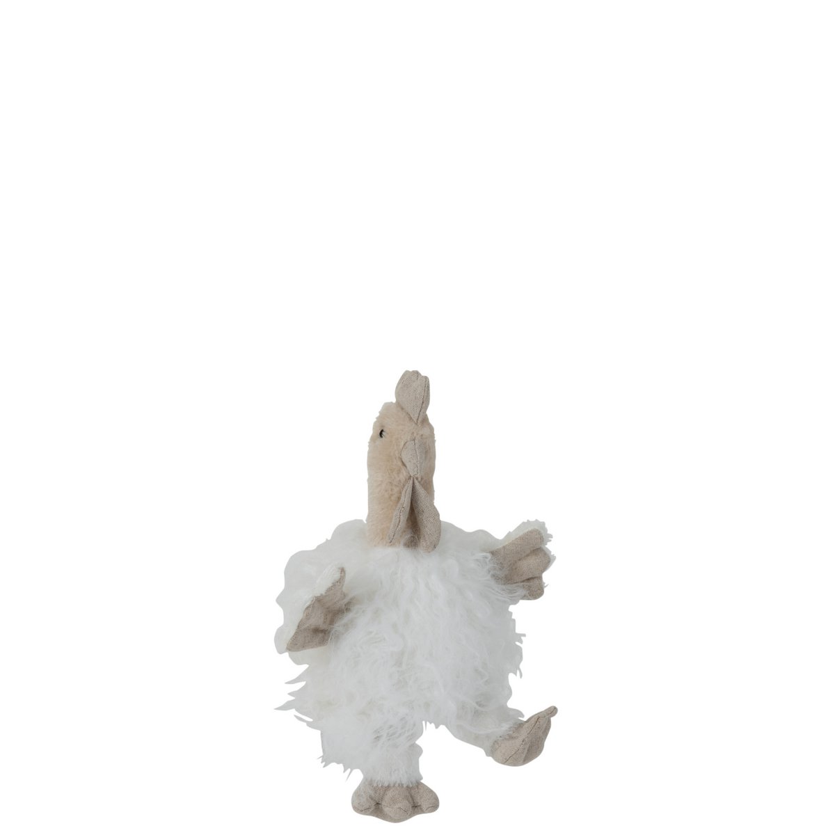 J-Line - Cale-Porte Poulet Textile Blanc Petit