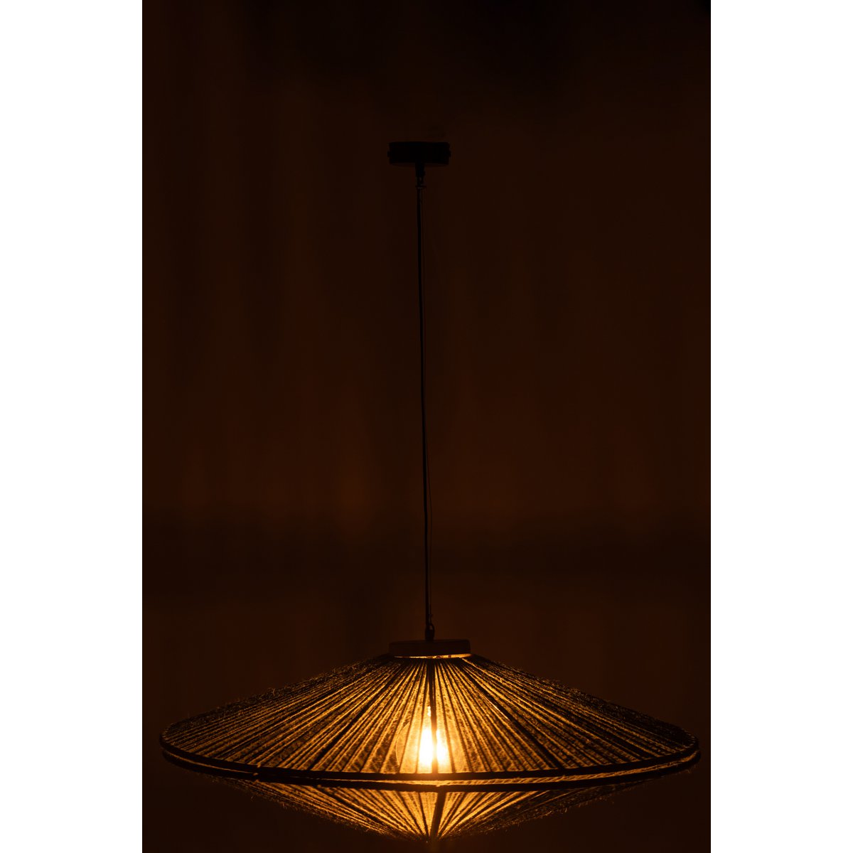 J-Line - Lampe suspendue Ovni Fer/Jute Vert Large