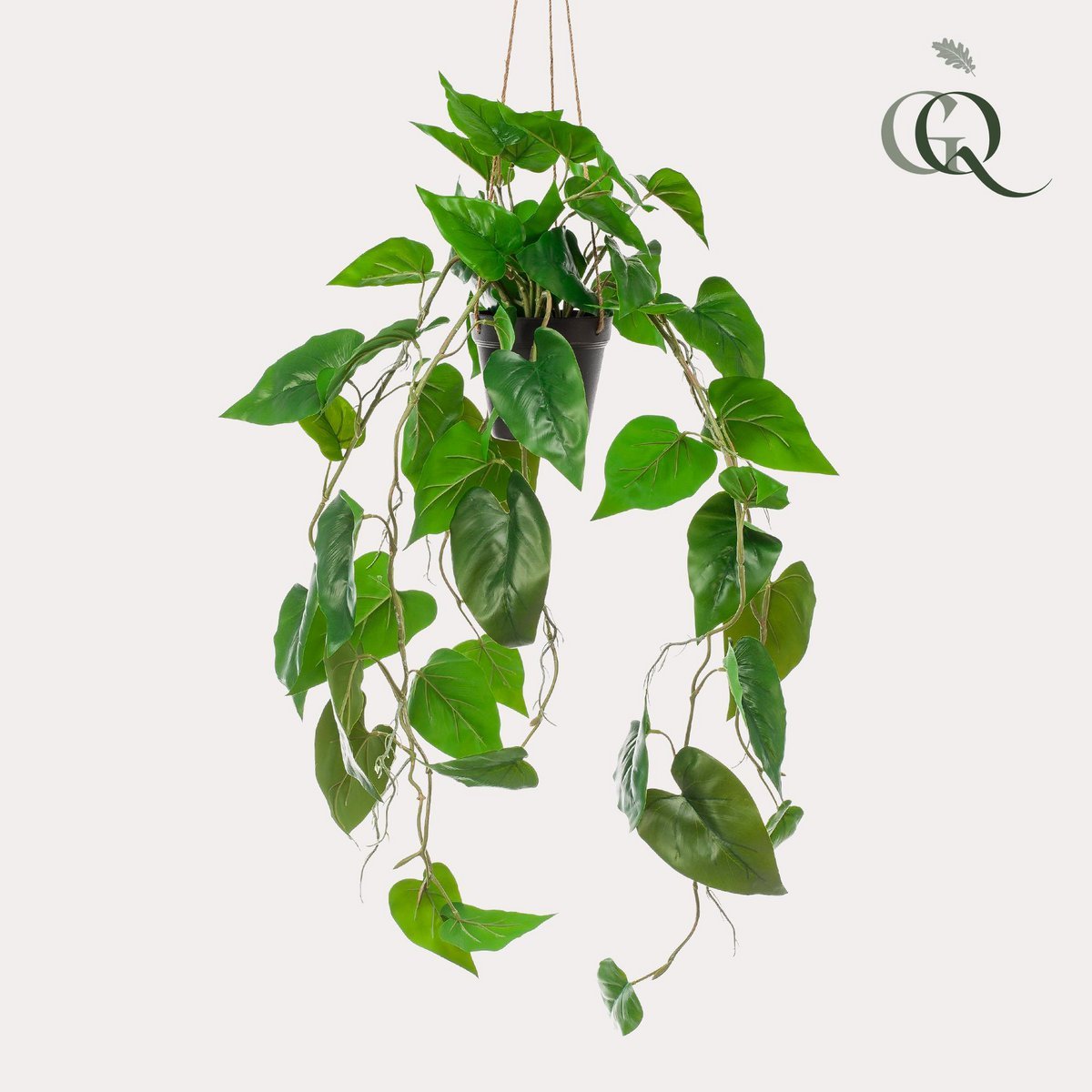 Green BoutiQ - Kunstplant - Philodendron scandens - Klimmende Boomliefhebber - 80 cm