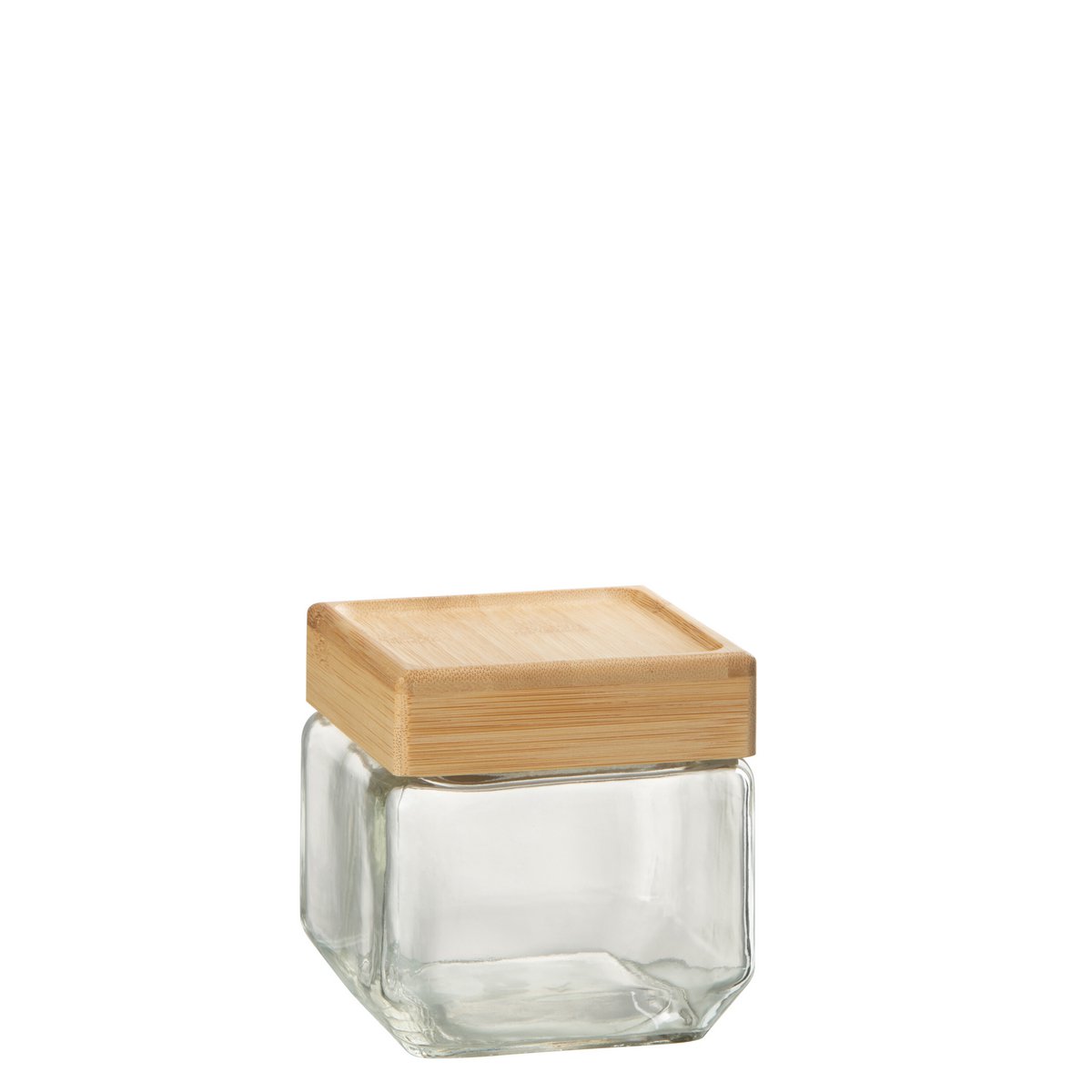 J-Line - Pot In Glas Brad Glas/Bamboo Transparant/Naturel Small