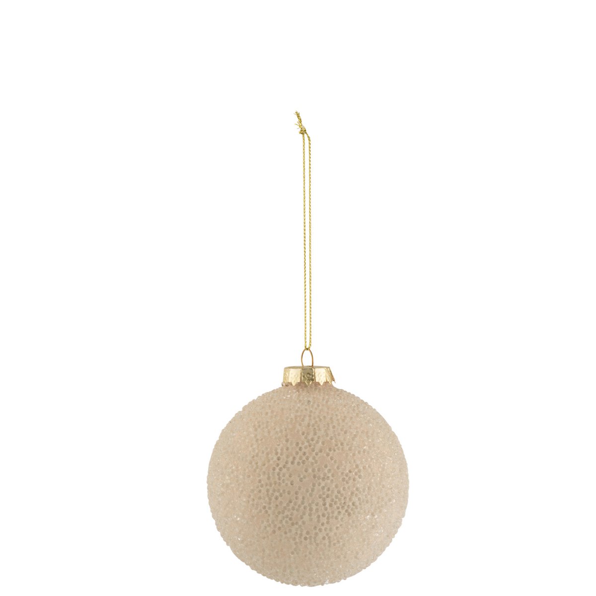 J-Line - Boule de Noël 'Perles' (Taille S, Beige)