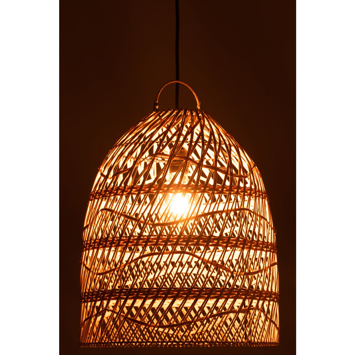 J-Line - Goldene Lampe - Rattan - Natur