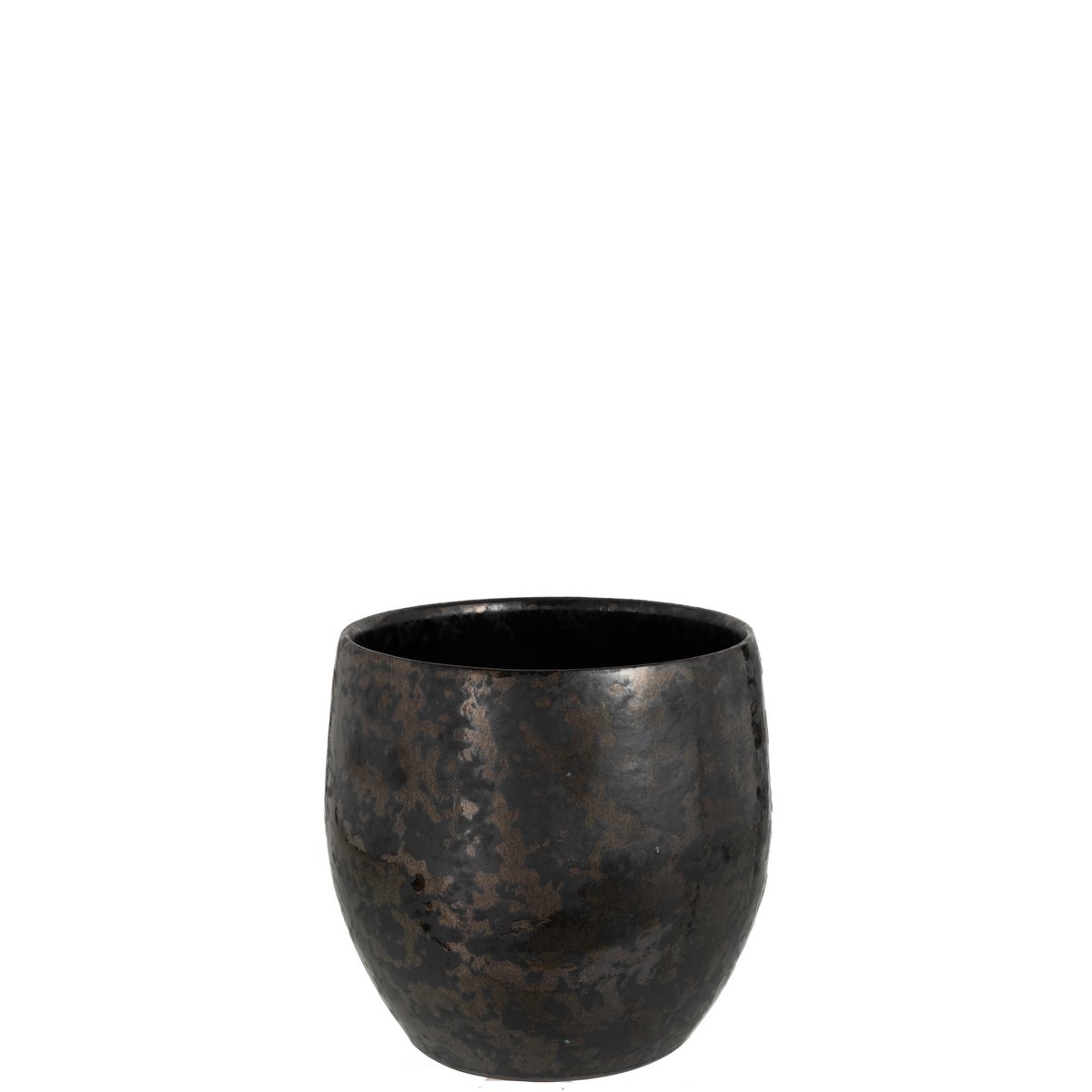 J-Line - Blumentopf Antique Smokey Ceramic Black Large