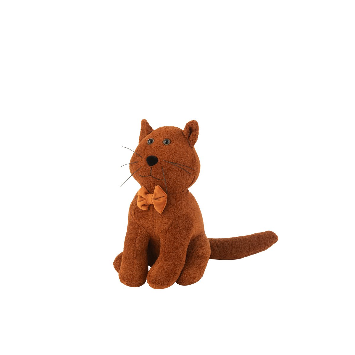 J-Line - Butoir de porte boucle 'Chat avec noeud papillon' (Cognac)