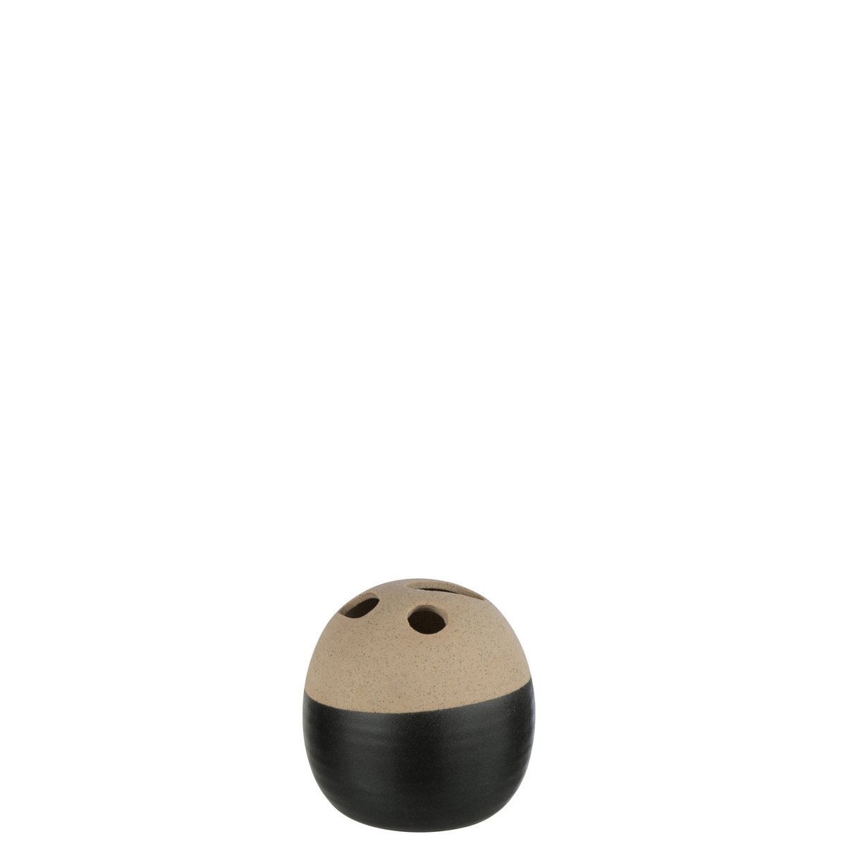 J-Line - Vase Ball - Keramik - Beige/Schwarz - Klein