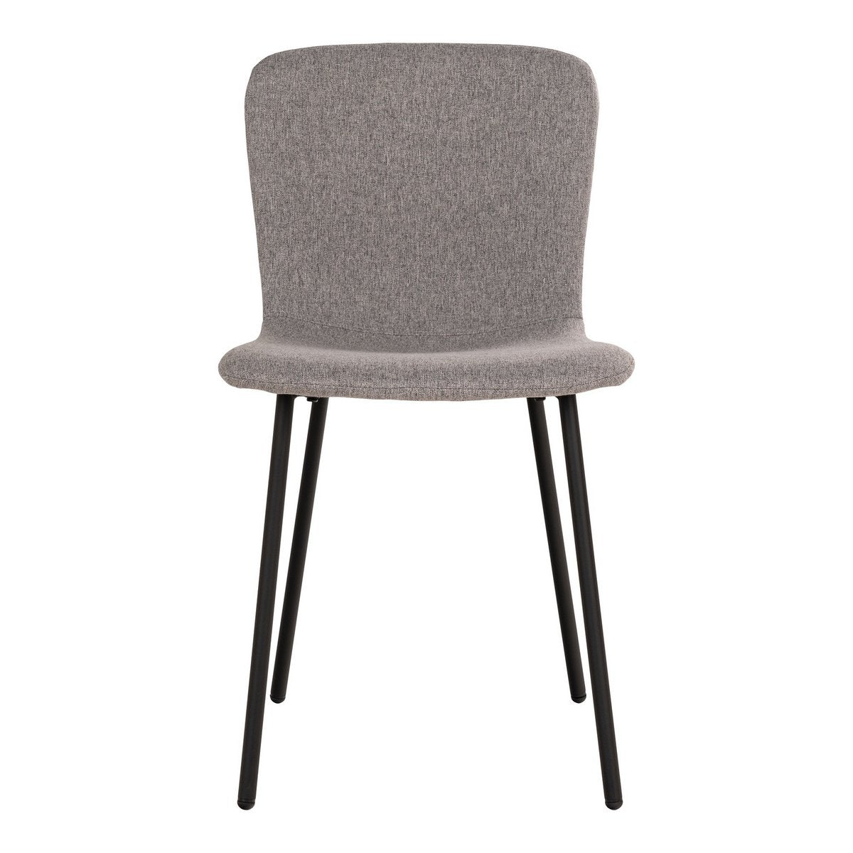 House Nordic - Halden Dining Chair - Esszimmerstuhl, hellgrau mit schwarzen Beinen - 2er-Set