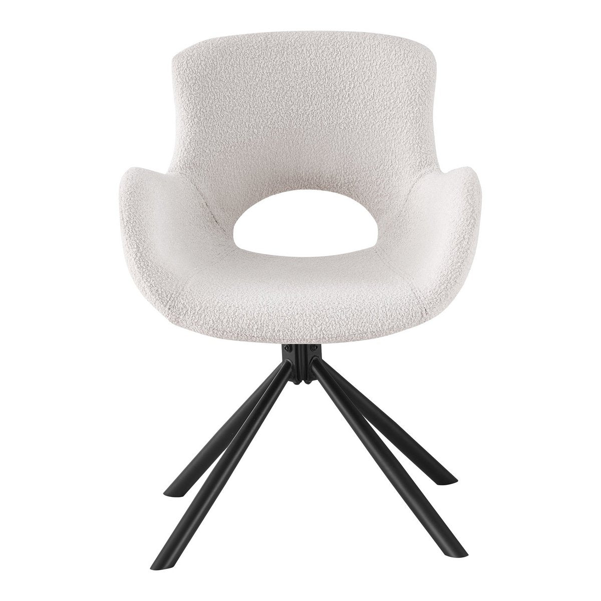 House Nordic - Amorim Dining Chair - Chaise de salle à manger, en boucle blanc cassé avec bouton rotatif - Lot de 2