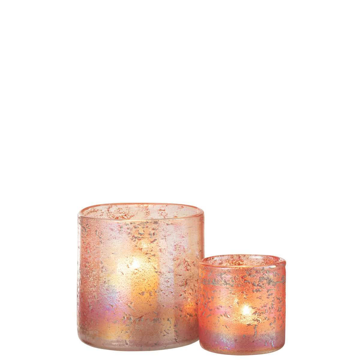 J-Line - Lanterne - Verre - Rose - Moyen