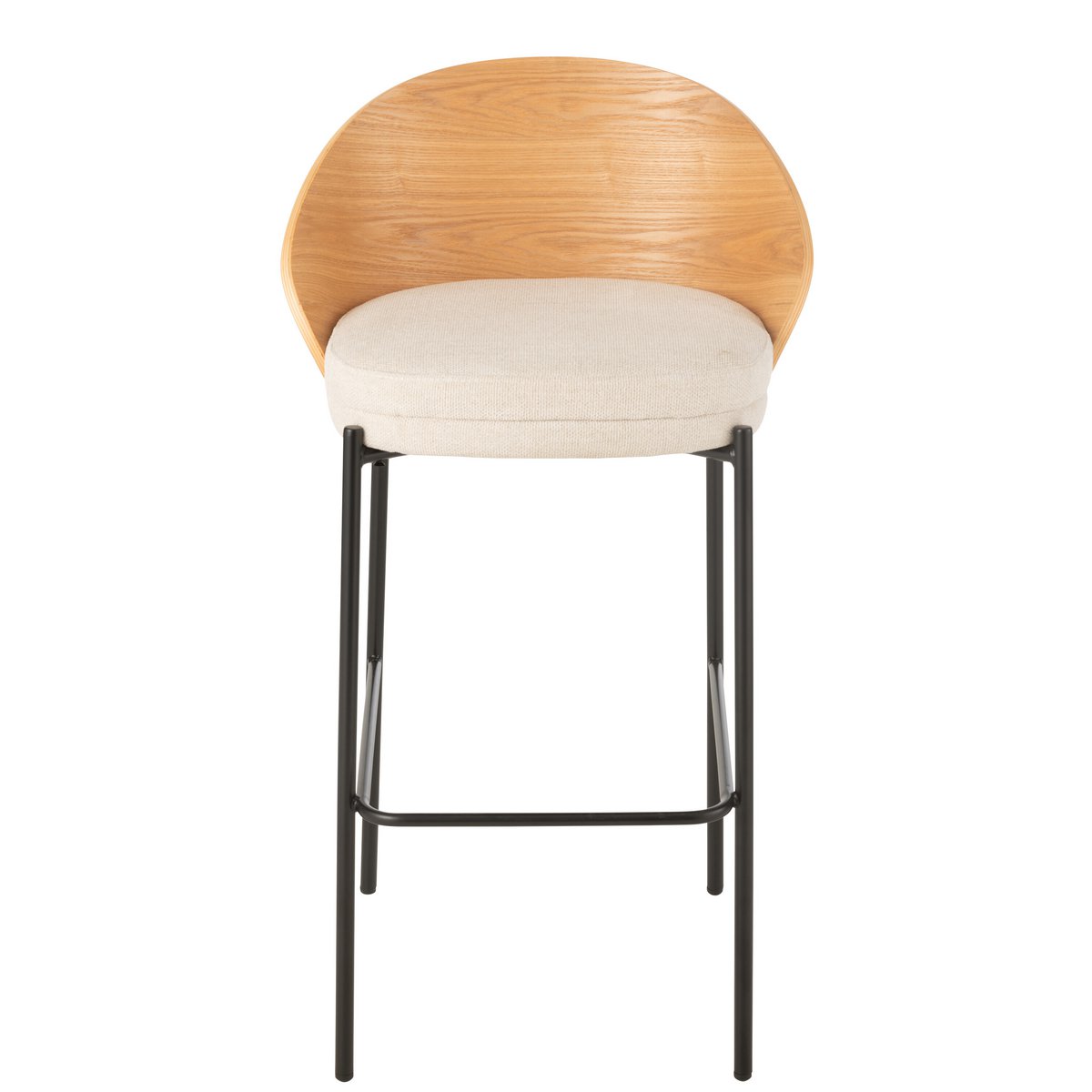 J-Line - Tabouret de bar Lone Contreplaqué/Métal Naturel/Beige