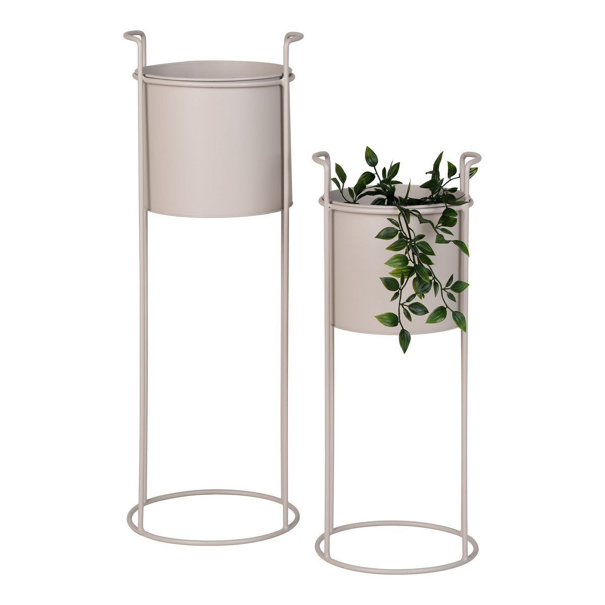 House Nordic - Rabo Flower Stand - Support à fleurs, acier, sable, lot de 2