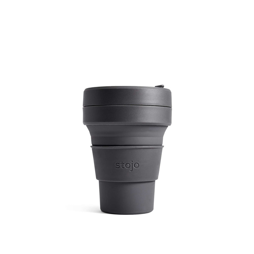 Stojo - Opvouwbare koffiebeker 'Pocket' (355ml, Carbon)