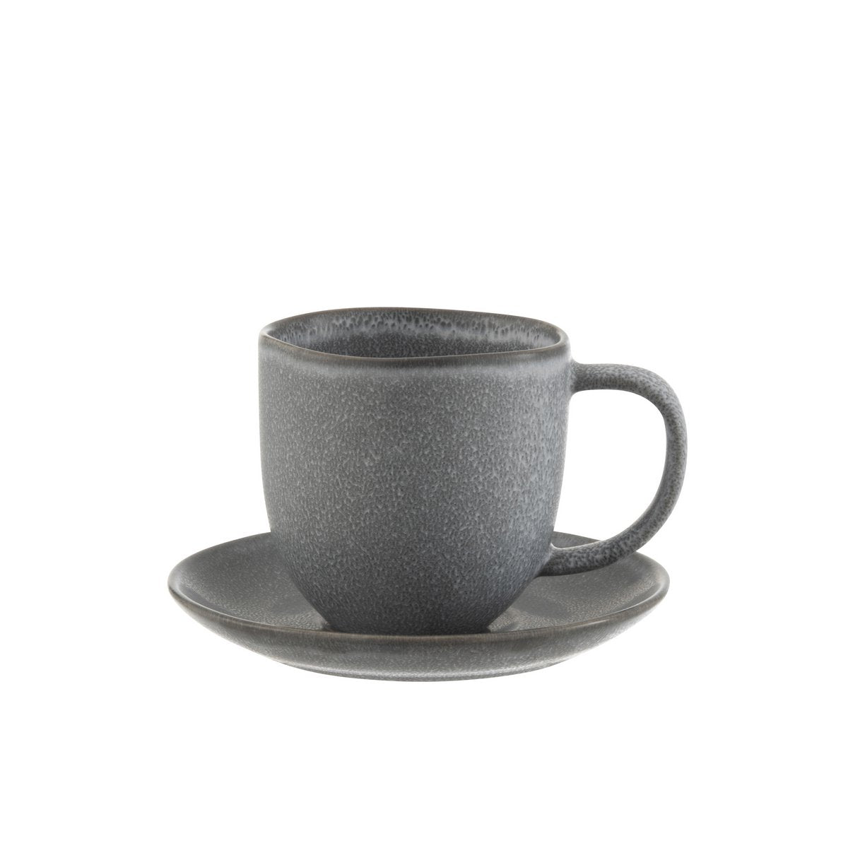 J-Line - Tasse + Soucoupe Louise - Céramique - Gris