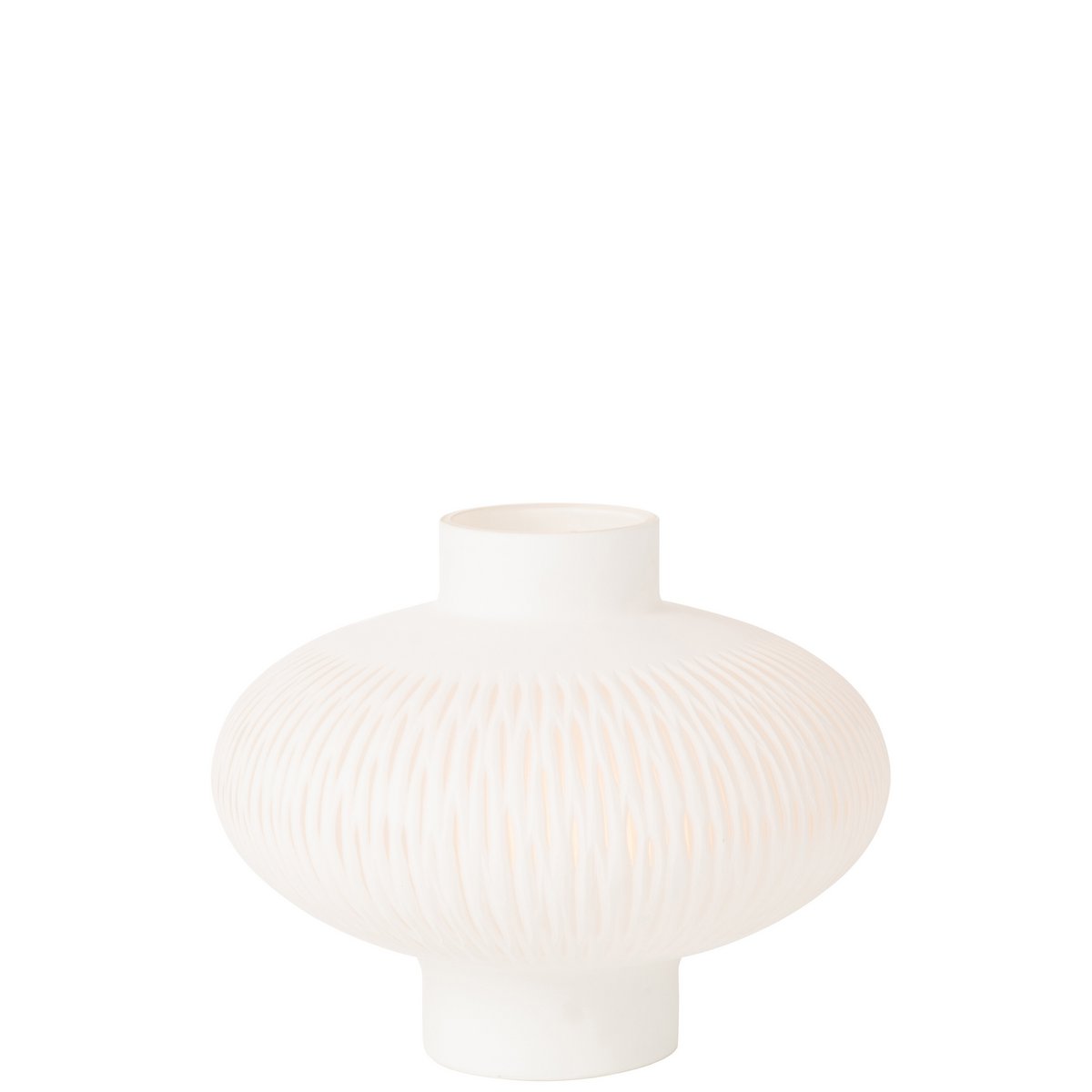 J-Line - Vase Stripe Ball Low - Verre - Blanc - 24,50cm de Haut