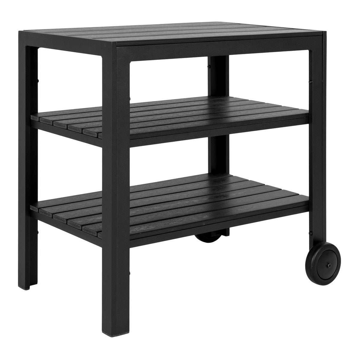 House Nordic - Taormina Tea Trolley - Chariot à thé, aluminium/non-bois, noir, 3 étagères