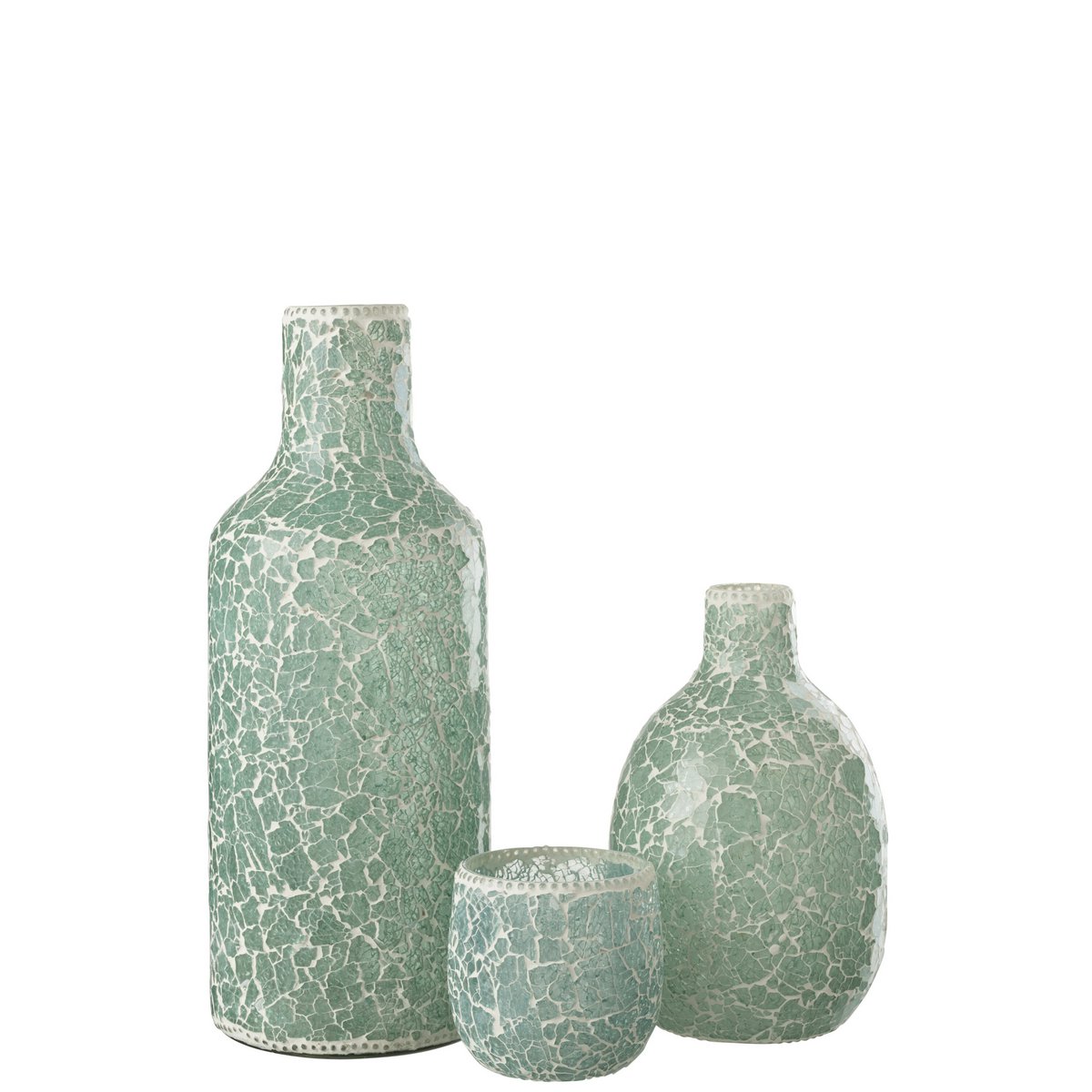 J-Line - Vase 'Mosaic' (Größe L, Weiß)