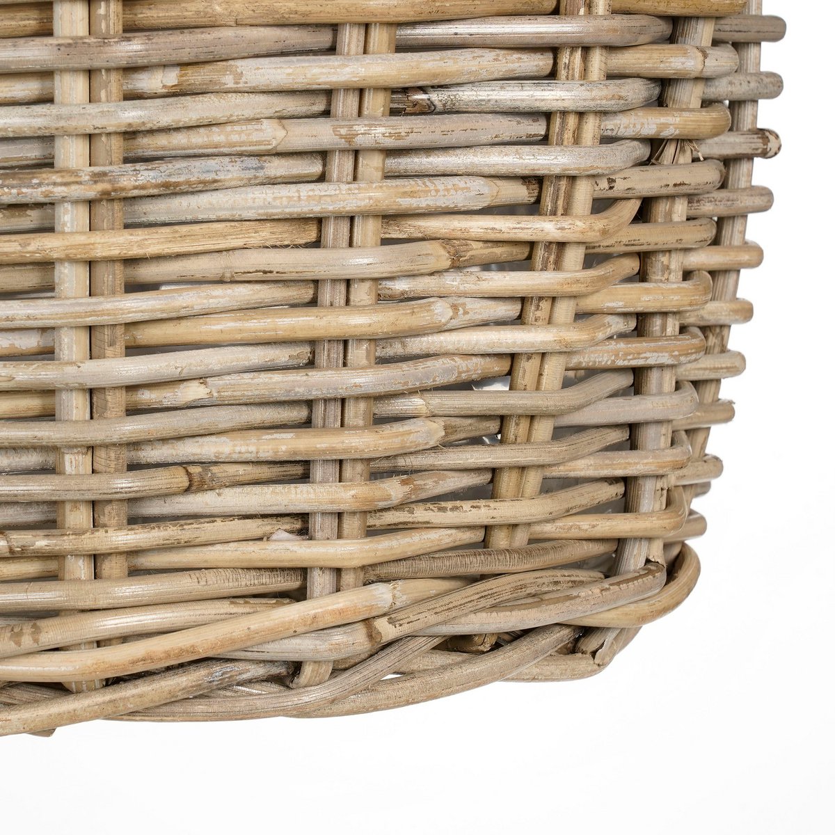 Mica Decorations - Marcia Plantenmand Muurhanger voor Buiten - Set van 2 - L38 x B26 x H26 cm - Rotan - Grijs