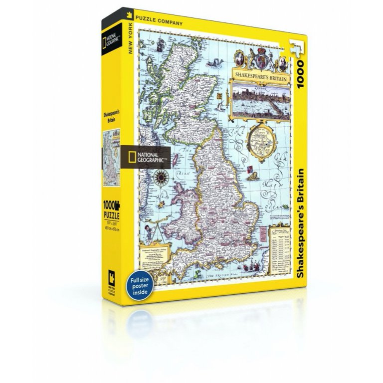 New York Puzzle Company - Puzzle „Shakespeares Großbritannien“ (1000 Teile)