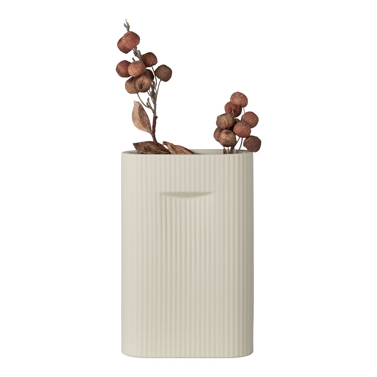 House Nordic - Vase - Vase aus Keramik, grau, 16,5x6,5x26 cm