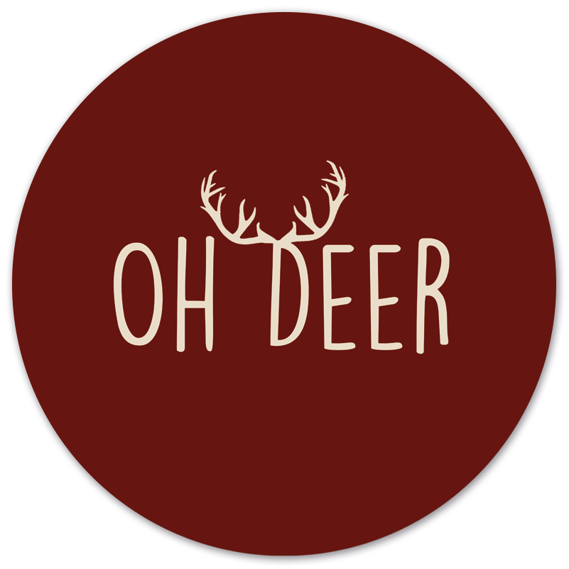 Label2X - Muurcirkel oh deer rood