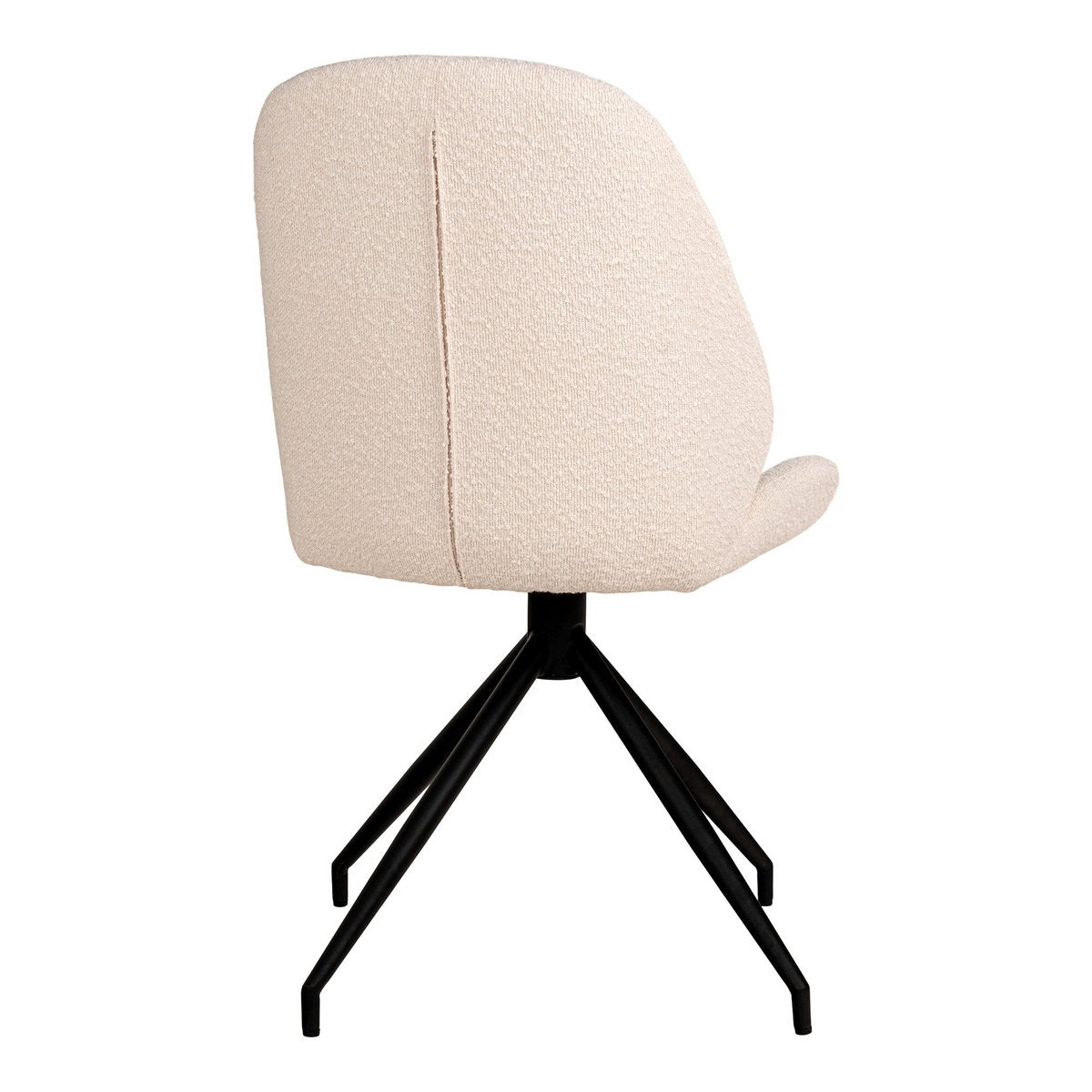 House Nordic – Monte Carlo Dining Chair – Esszimmerstuhl aus Bouclé mit Drehgestell, weiß mit schwarzen Beinen, HN1232 – 2er-Set