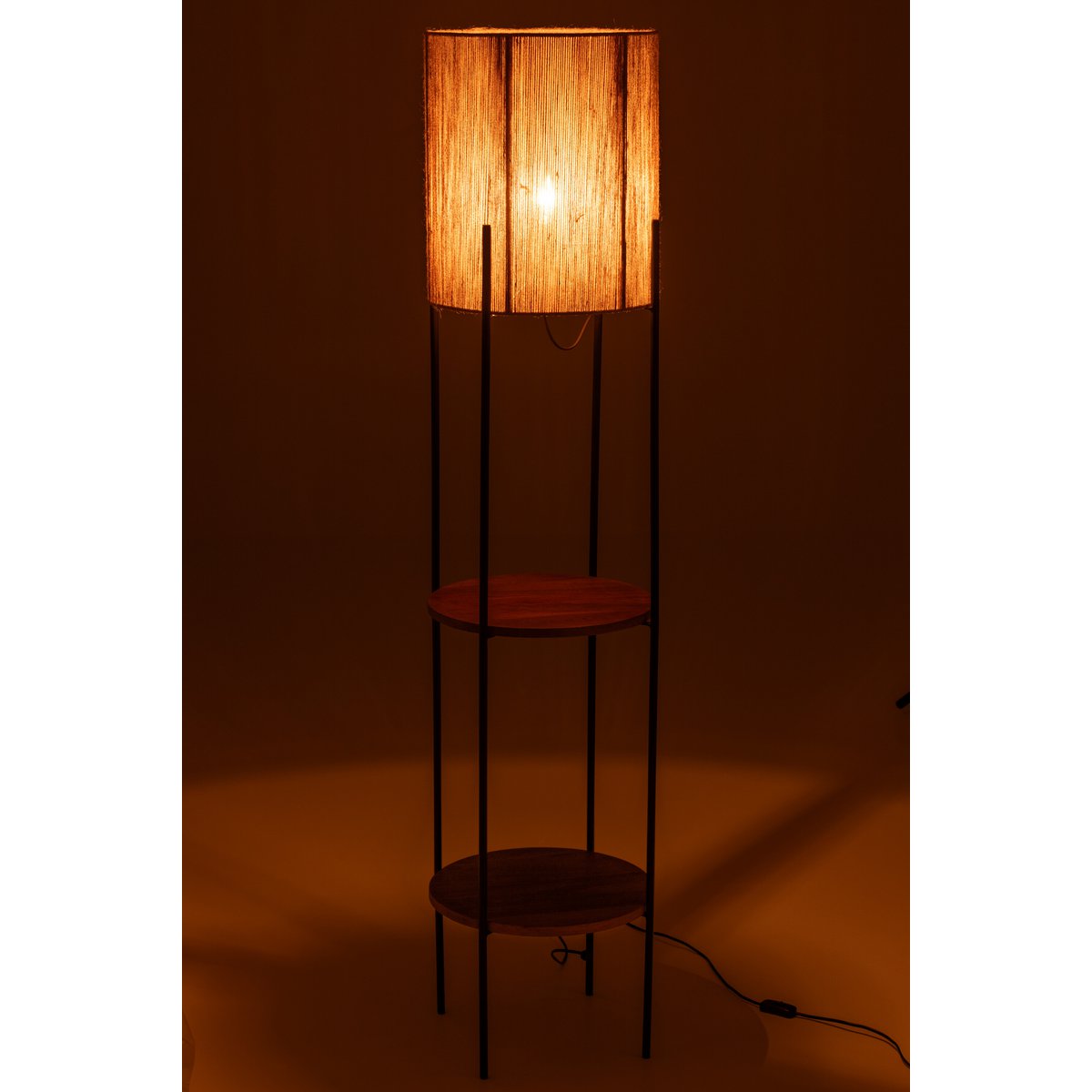 J-Line - Lamp Ijzer/Mango Nat/Zwart