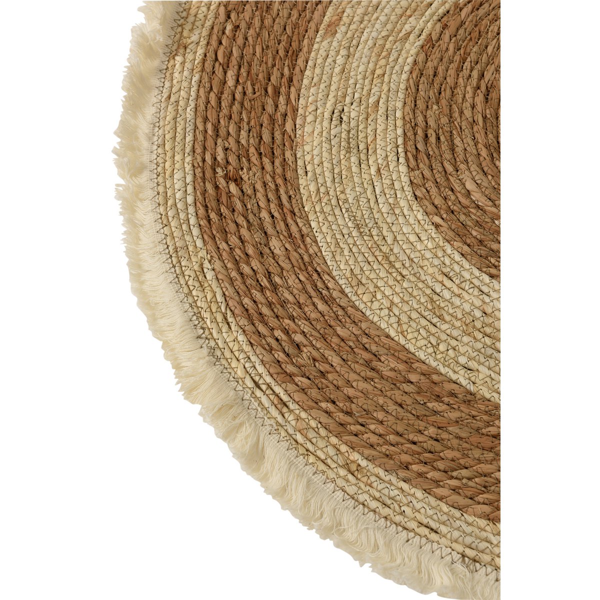 J-Line - Kwastjesband Mat - Vloerkleed - Jute - Beige/ Bruin - S