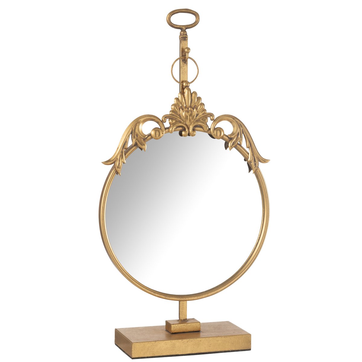 J-Line - Miroir Rond Métal/Miroir Doré