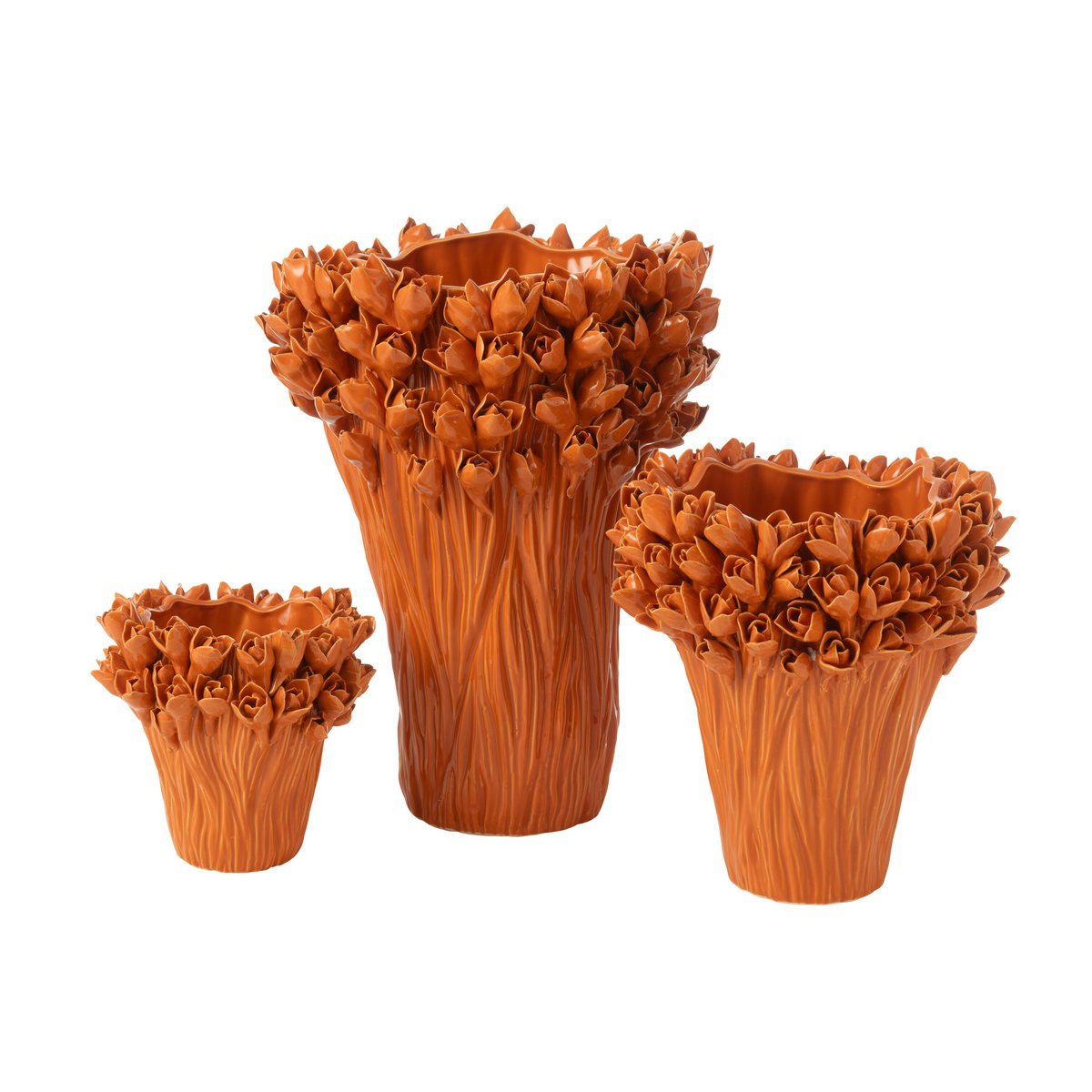 J-Line - vaas Ambrosia - keramiek - oranje - large - Ø 35 cm