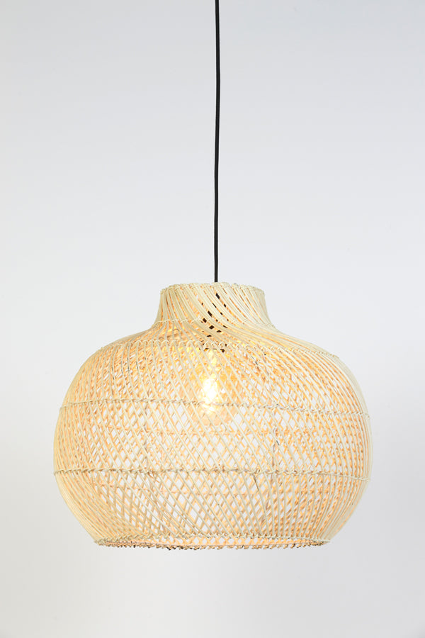 Light &amp; Living - Lampe suspendue 'Charita' (Taille M, Rotin, Naturel)