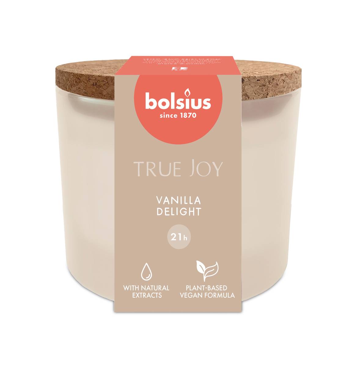 Bolsius - Duftglas mit Korken 'Vanilla Delight' (True Joy)